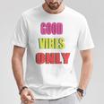 グッド・バイブス・オンリー 長袖tシャツ Tシャツ 面白い贈り物
