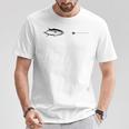 グラフィックフライフィッシングフックライン フィッシュマグロ Tシャツ 面白い贈り物