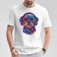 グリフォン ブリュッセロ 犬 音楽 ヘッドホン グリフォン ブリュッセル Tシャツ 面白い贈り物