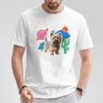 ケアンテリア デザートデザイン犬 長袖tシャツ Tシャツ 面白い贈り物