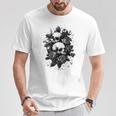 ゴシック フローラル アートワーク ゴス 美的 ローズ オルタナティブ フローラル Tシャツ 面白い贈り物