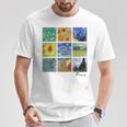 ゴッホの絵画、ひまわり、星月夜 Tシャツ 面白い贈り物