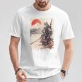 サムライ 猫戦士 浮世 墨絵 猫 サムライ 長袖tシャツ Tシャツ 面白い贈り物