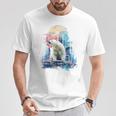 シロクマ 動物 カラフル 動物園 アート 描画 シロクマ Tシャツ 面白い贈り物