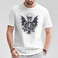 スケルトン ハロウィン コスチューム 怖い 不気味な翼 死 Tシャツ 面白い贈り物