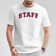 スタッフ スタッフ ギフト イベント 従業員代表チーム バックプリント レッド Tシャツ 面白い贈り物