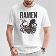 ストリートウェア ラーメン カワイイ オタク マンガ アニメ バックプリント モダン Tシャツ 面白い贈り物