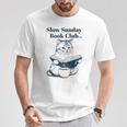 スローサンデーブッククラブ 本好きの猫 Tシャツ 面白い贈り物