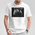 セクシー ブラック ホワイト 写真 美しいお尻 Tバック 長袖tシャツ Tシャツ 面白い贈り物