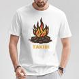 タキビ Takibi 焚き火 たきび キャンプ イラスト かわいい おもしろ キャンプグッズ Tシャツ 面白い贈り物
