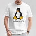 タックスlinuxペンギン-Sudorm-Rfコンピューターサイエンスコンピューター Tux Linux Tシャツ 面白い贈り物