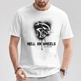 ダッジ・ヘルキャット・ヘル・オン・ホイールズ Tシャツ 面白い贈り物