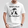 チピチピチャパチャパ言ってんじゃねぇ！ バズり 猫ミーム ネタ パンダ パンダ好き 動物好き ネタ好き おもしろ Tシャツ 面白い贈り物