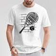 テニスラケット ボール シルエット 面白い スポーツ選手 コーチファン Tシャツ 面白い贈り物