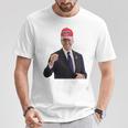 トランプの帽子をかぶったバイデンの陽気なグラフィック 長袖tシャツ Tシャツ 面白い贈り物