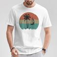 トロピカル ビーチ ヤシの木 ヴィンテージ レトロ 70年代 80年代 航海 Tシャツ 面白い贈り物