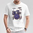 ドラム ドラマー ドラミング ドラム 長袖tシャツ Tシャツ 面白い贈り物