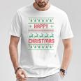 ハッピークリスマス、アグリークリスマス Tシャツ 面白い贈り物