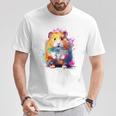 ハムスター 動物 カラフル モチーフ 抽象 アート 絵画 ハムスター Tシャツ 面白い贈り物