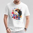 ハリネズミ アート 幾何学 動物 抽象 グラフィック ハリネズミ Tシャツ 面白い贈り物