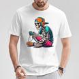 ハロウィン スケルトン ゲーマー おもしろい スケルトン コスチューム ビデオゲーム Tシャツ 面白い贈り物