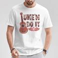 ハワイアンウクレレ ウケアンドドゥイットフラワー Tシャツ 面白い贈り物