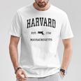 ハーバード マサチューセッツ Ma ビンテージ アスレチック ブラックスポーツデザイン Tシャツ 面白い贈り物