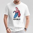 バナナ アメリカ国旗 パトリオット アメリカ パーティー ファニー フルーツ リパブリック Tシャツ 面白い贈り物