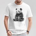 パンダ アニマルプリント グラフィック デッサン アート 絵画 パンダ Tシャツ 面白い贈り物