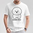 ビションフリーゼ 犬 怒る かわいい おもしろ イラスト シンプル 簡単 Bichon Frise 長袖tシャツ Tシャツ 面白い贈り物