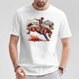 ビンテージ カウボーイ ロデオ ブロンコ ウエスタン 乗馬 カントリー メンズ Tシャツ 面白い贈り物