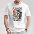 ビンテージ グラフィティ 錦鯉 魚 鯉 長袖tシャツ Tシャツ 面白い贈り物
