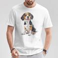 ビーグル 犬 モチーフ ペット イラスト ビーグル Tシャツ 面白い贈り物
