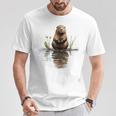 ビーバー 恋人 動物 アート イラスト グラフィック ビーバー Tシャツ 面白い贈り物