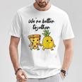 ピザハワイパイナップルピザイートピザ＆パイナップル Tシャツ 面白い贈り物