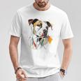 ピットブル 抽象 ペット お絵かき イラスト 動物 ピットブル Tシャツ 面白い贈り物