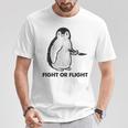ファイト・オア・フライト・ファニー・ペンギン・パンク Tシャツ 面白い贈り物