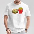 フライドポテト ハンバーガー チーズバーガー 友達 ファストフード フライドポテト Tシャツ 面白い贈り物
