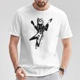 フライングvギターで遊ぶ猫 Tシャツ 面白い贈り物