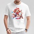 フランス パリ エッフェル塔 ファッション トイ プードル パリ 子犬 Tシャツ 面白い贈り物