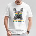 フレンチブルドッグ ゲイプライド Lgbt レインボーフラッグ サングラス Lgbtq Tシャツ 面白い贈り物