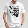 フレンチホルン ダブルホルン Tシャツ 面白い贈り物
