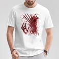 ブラッドシャツ ブラッディスプラッター ハロウィン 血 ステンド グラフィック Tシャツ 面白い贈り物