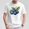 ブルーベリー愛好家のためのブルーベリーデザイン Tシャツ 面白い贈り物