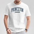 プリンストン ニュージャージー Nj カレッジ大学スタイル ブルー 長袖tシャツ Tシャツ 面白い贈り物