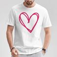 ホットピンクハート Tシャツ 面白い贈り物