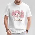 マイメロディ でんわ ライトカラー Tシャツ 面白い贈り物