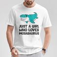 モササウルスが好きな女の子だけ Tシャツ 面白い贈り物