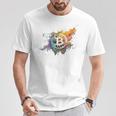 モダンビットコインアート Hodl Btc Btcアート カラフルなビットコイン Tシャツ 面白い贈り物