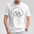 ラインアート Dad Mom Dog ビションフリーゼ Tシャツ 面白い贈り物